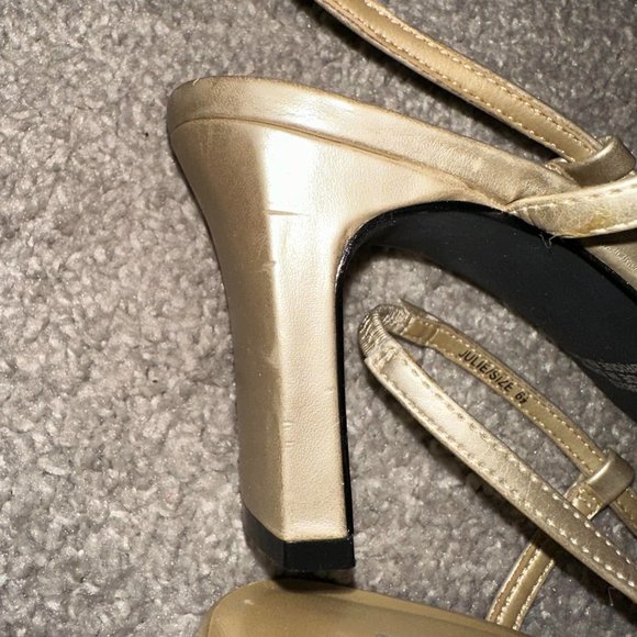 Vintage Jessica Gold Strappy Heels 3 Inch 3” Size 6.5 - Picture 7 of 11